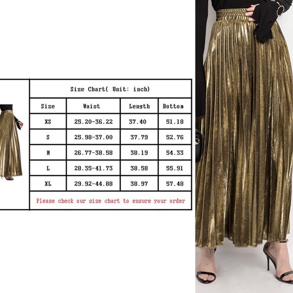 Metallic Pleated Skirt - Picture 5 of 6